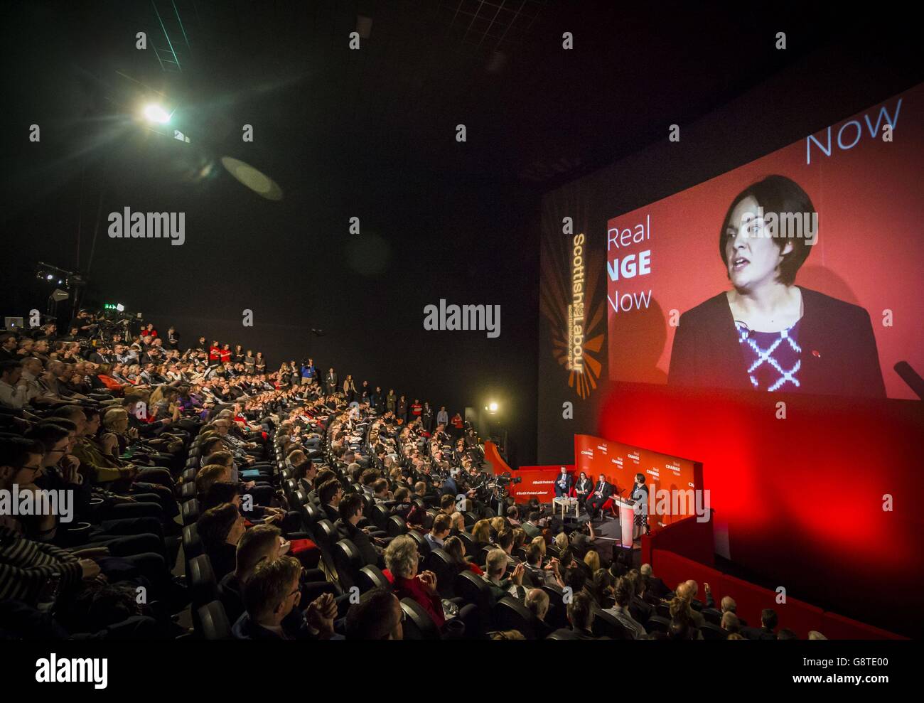 Scottish Labour leader Kezia Dugdale addresses the Scottish Labour Conference at the Glasgow Science Centre in Glasgow. Stock Photo