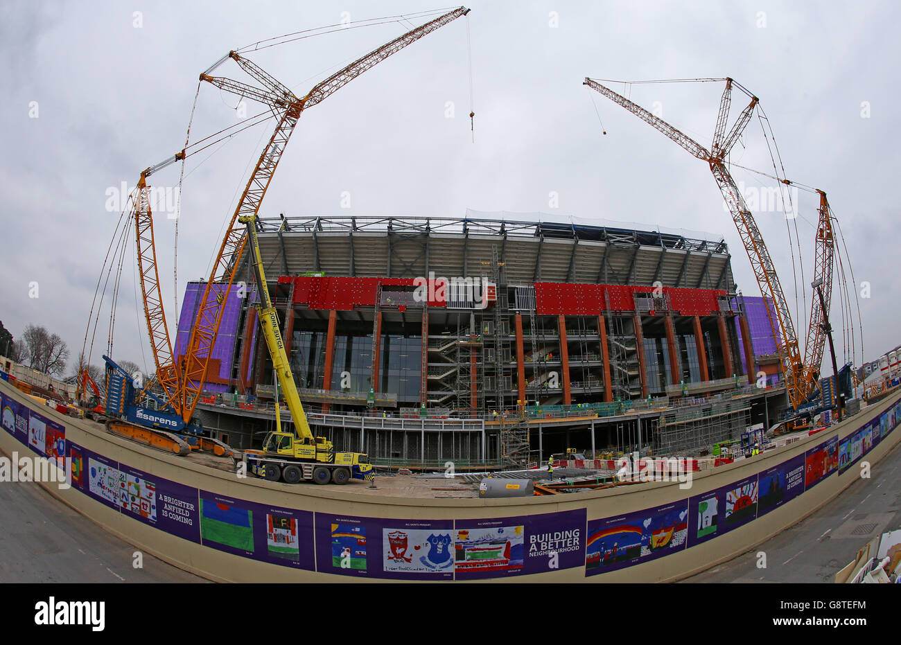Liverpool Main Stand Development Anfield Stock Photo Alamy