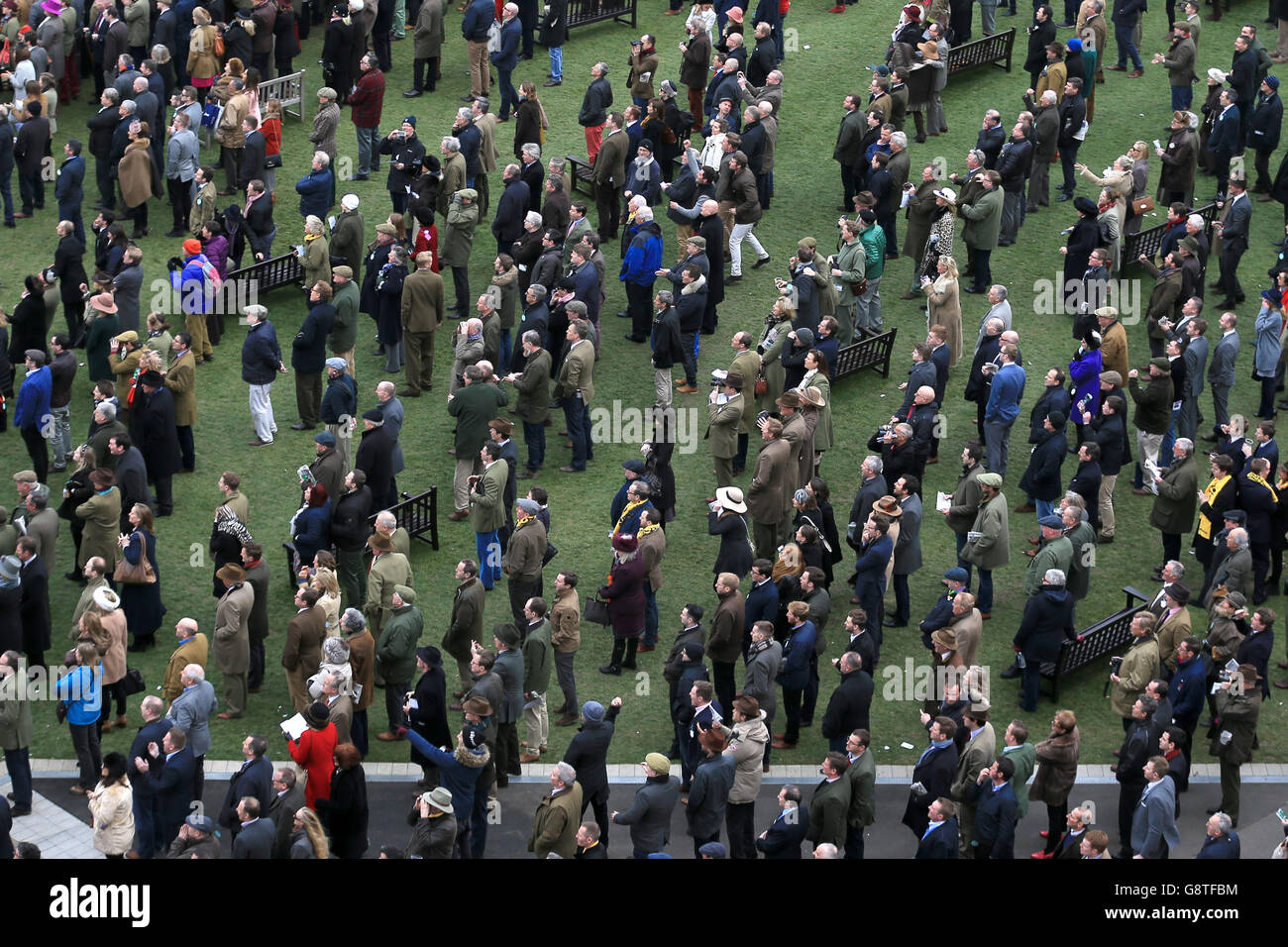 Racegoers in the crowd during Ladies Day at the 2016 Cheltenham ...