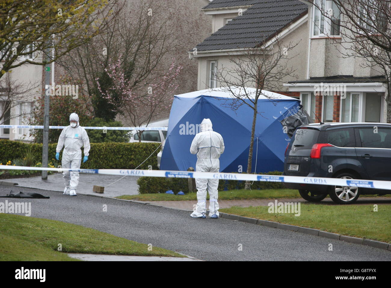 Members of the Garda forensics team at the scene in the Old Mill housing estate in Ratoath, Co