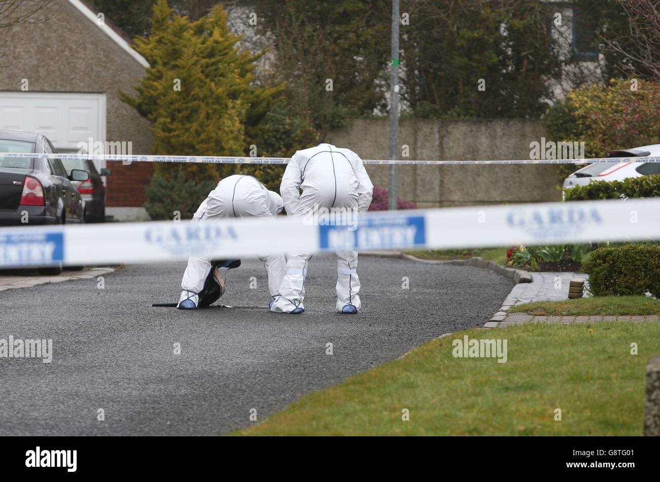 Members of the Garda forensics team at the scene in the Old Mill housing estate in Ratoath, Co