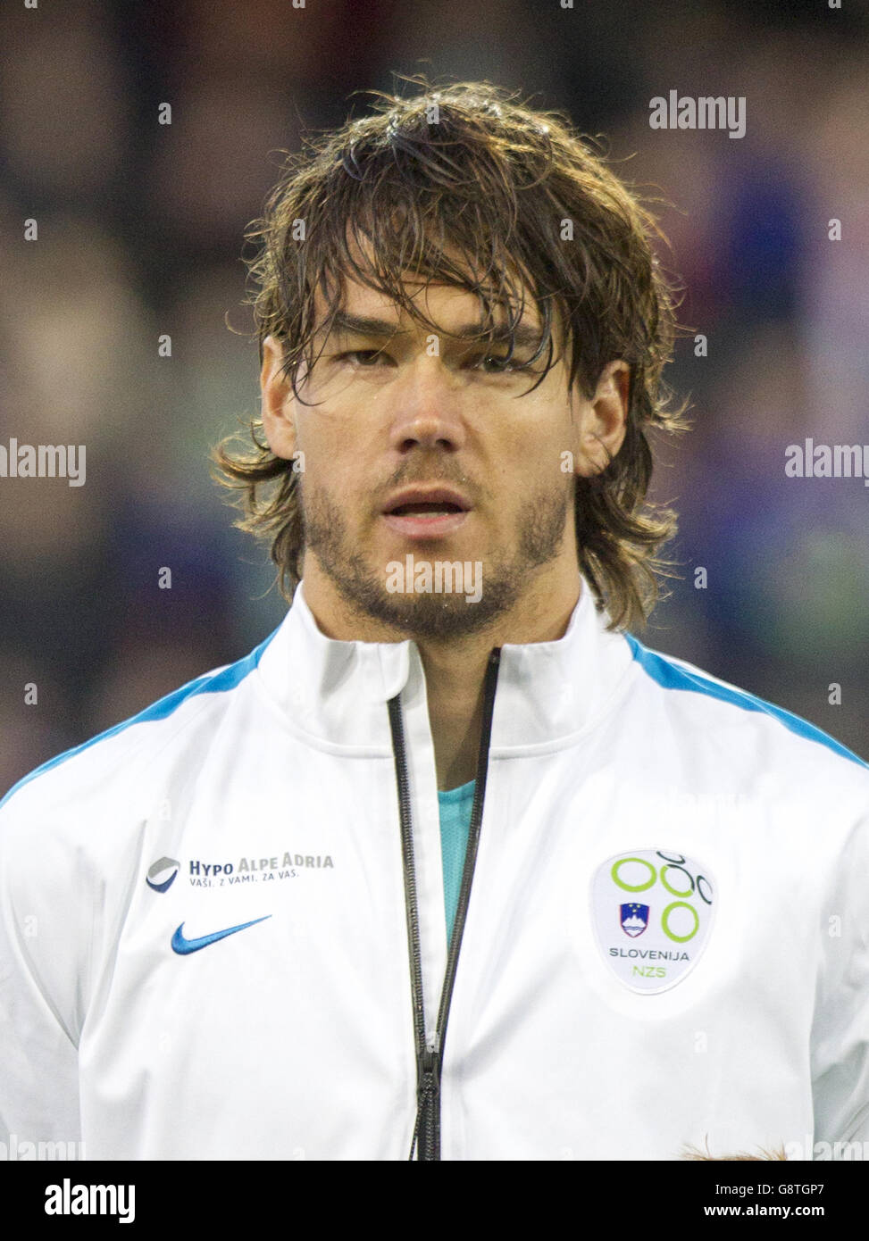 Slovenia's Rene Krhin before an International Friendly at Windsor Park, Belfast. PRESS ASSOCIATION Photo. Picture date: Monday March 28, 2016. See PA story SOCCER N Ireland. Photo credit should read: Liam McBurney/PA Wire. Stock Photo