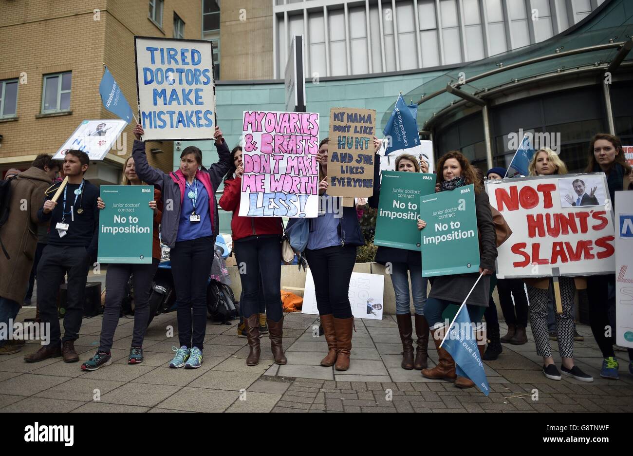 A picket line outside Bristol Royal Infirmary, as junior doctors take to picket lines once more