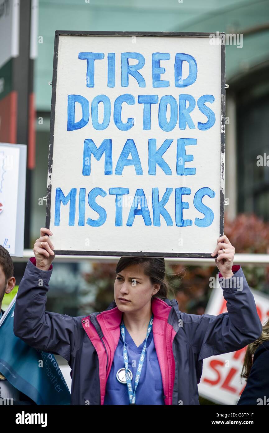 A picket line outside Bristol Royal Infirmary, as junior doctors take to picket lines once more