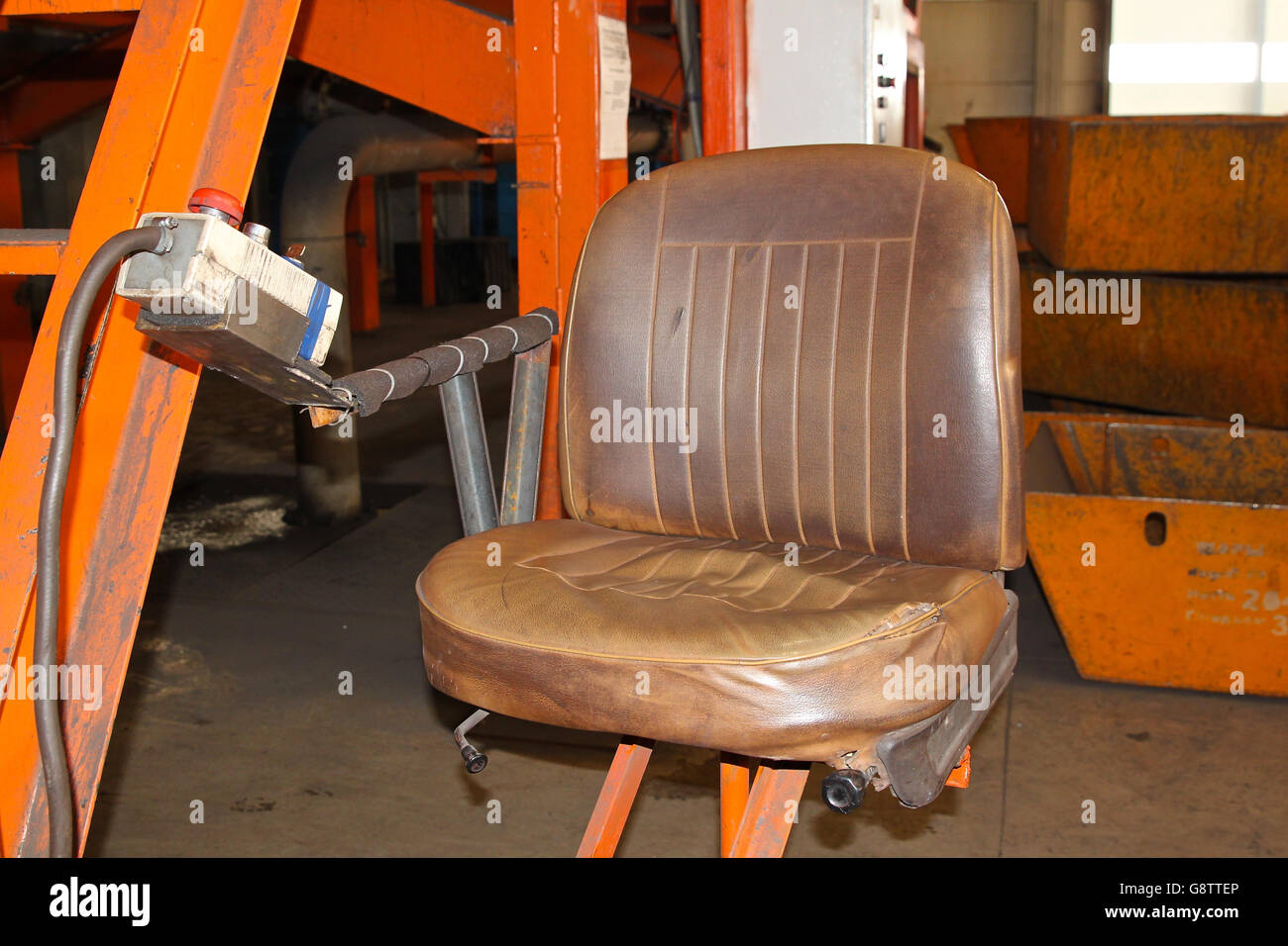 desk chair hot press operator at the factory Stock Photo Alamy