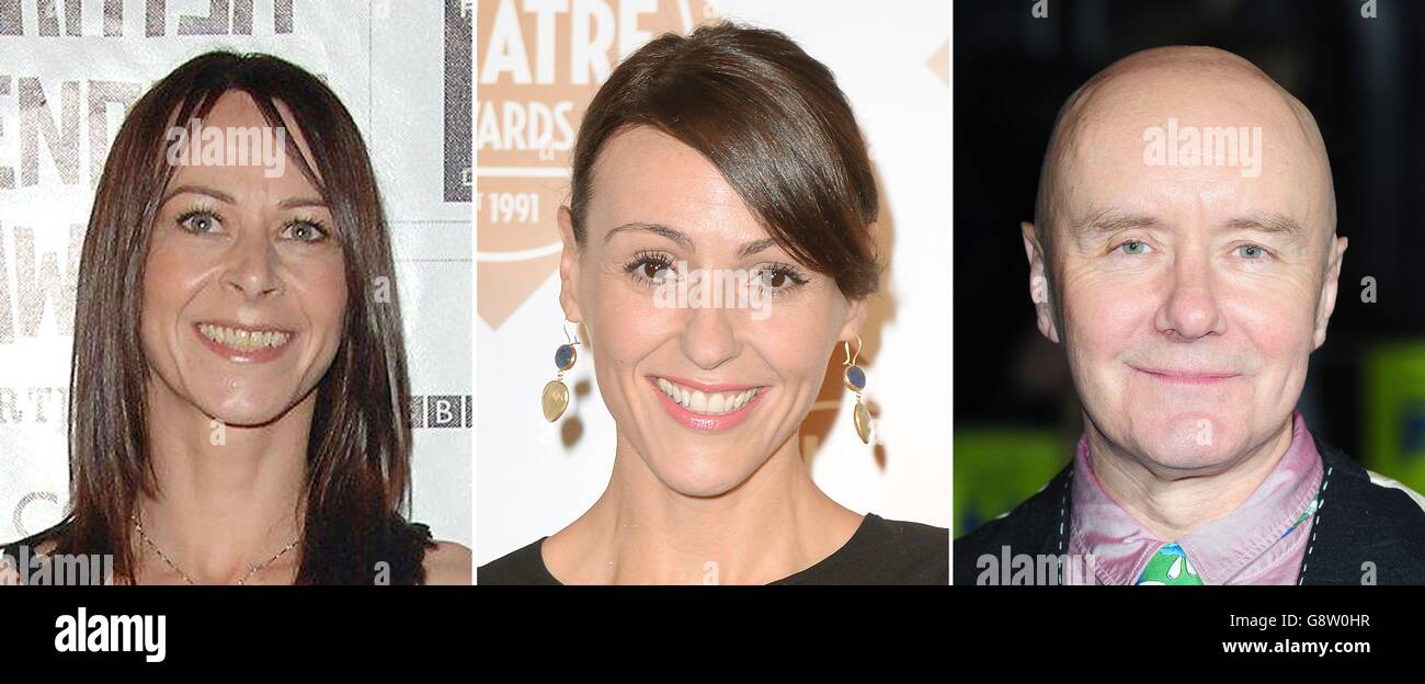 File photos of (from the left) Kate Dickie, Suranne Jones and Irvine Welsh. Stock Photo