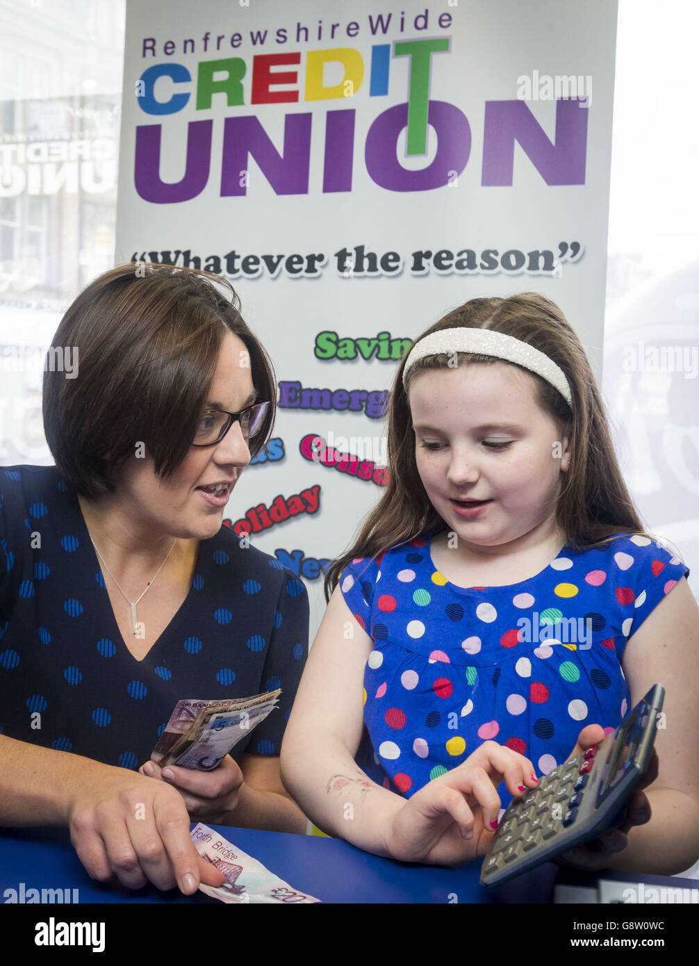 Scottish Labour leader Kezia Dugdale (left) with credit union member