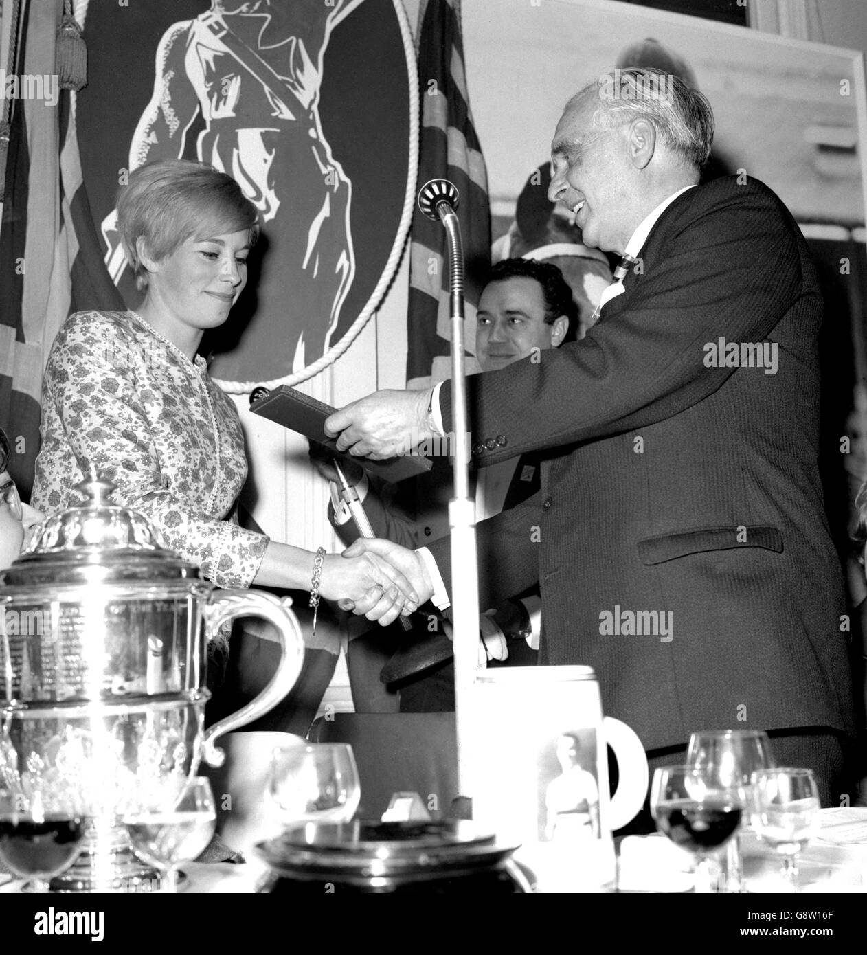 Mary Rand receives her award at the Sportsmen and Sportswomen of the Year luncheon at the Savoy Hotel, London. Stock Photo
