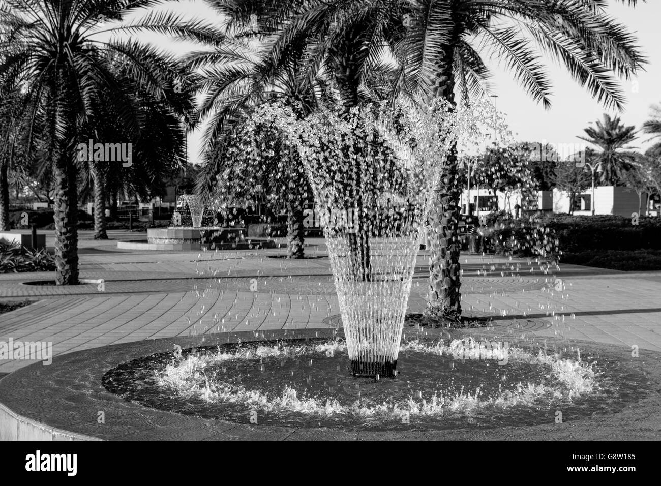 Hot water fountain in Black and White Stock Photos & Images - Alamy