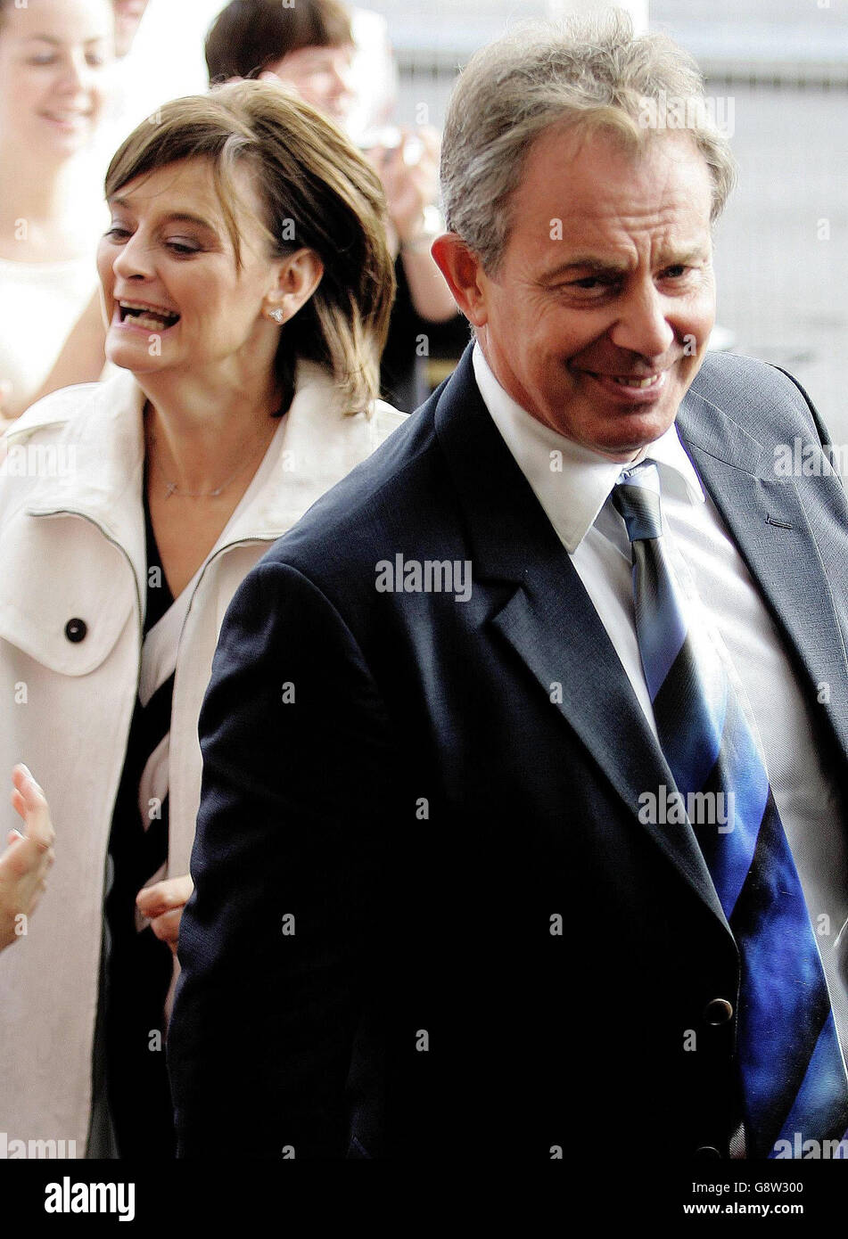 British Prime Minister Tony Blair and his wife Cherrie arrive at the