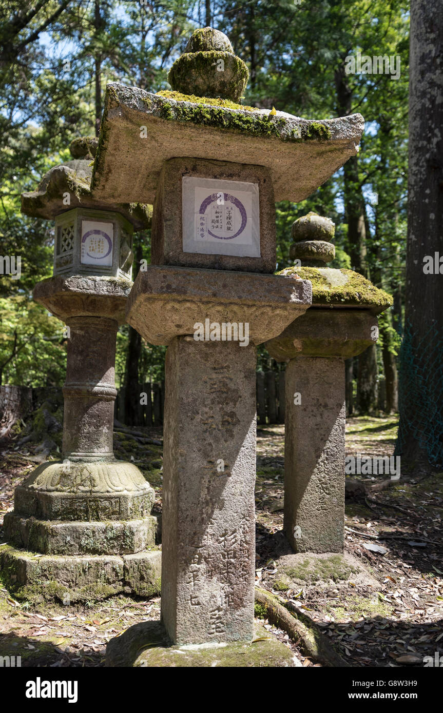 Toro (stone lanterns) along the path to Kasuga Taisha Shrine in Nara, Japan Stock Photo