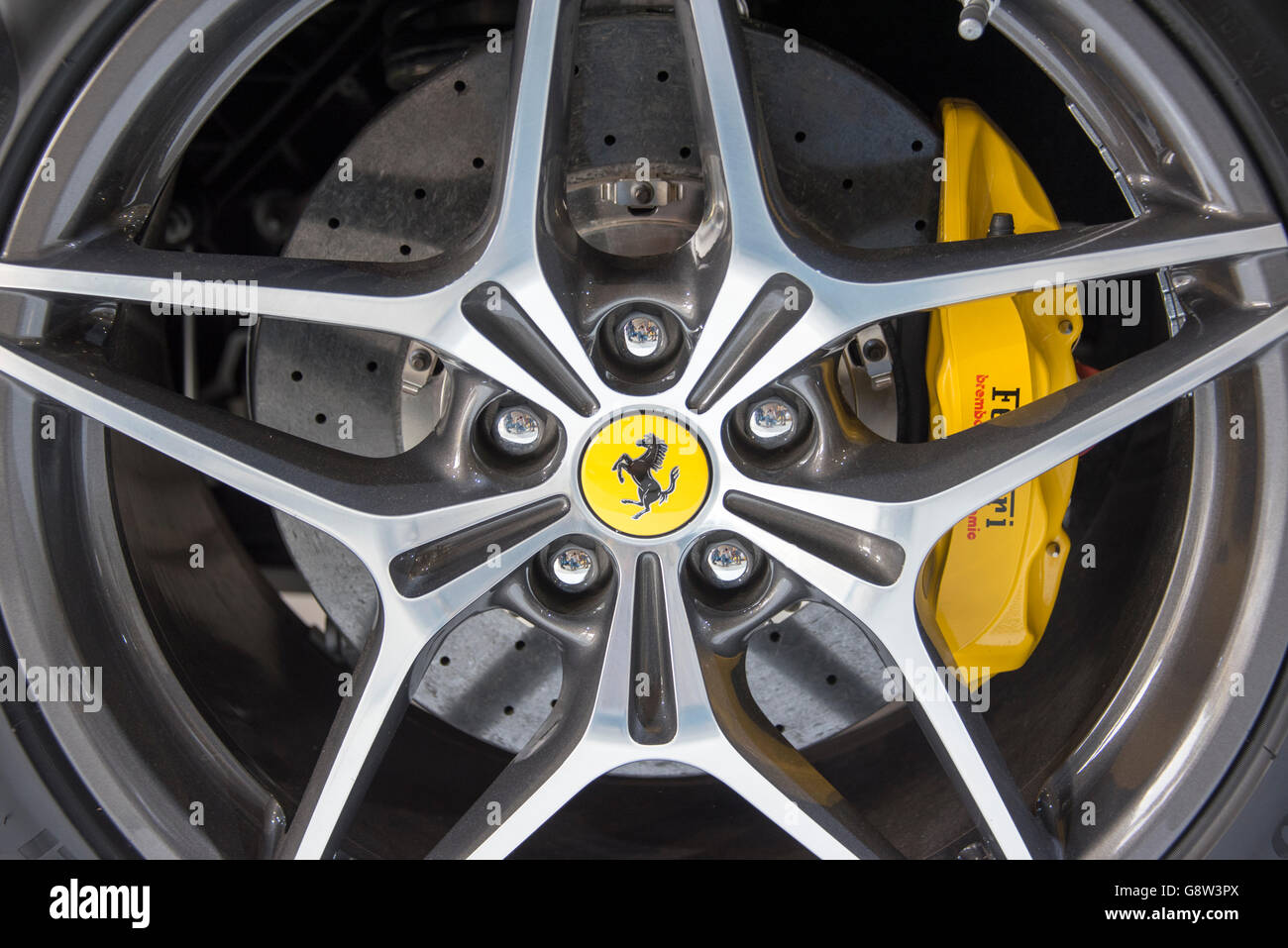 Ferrari California wheel at Goodwood FOS Stock Photo