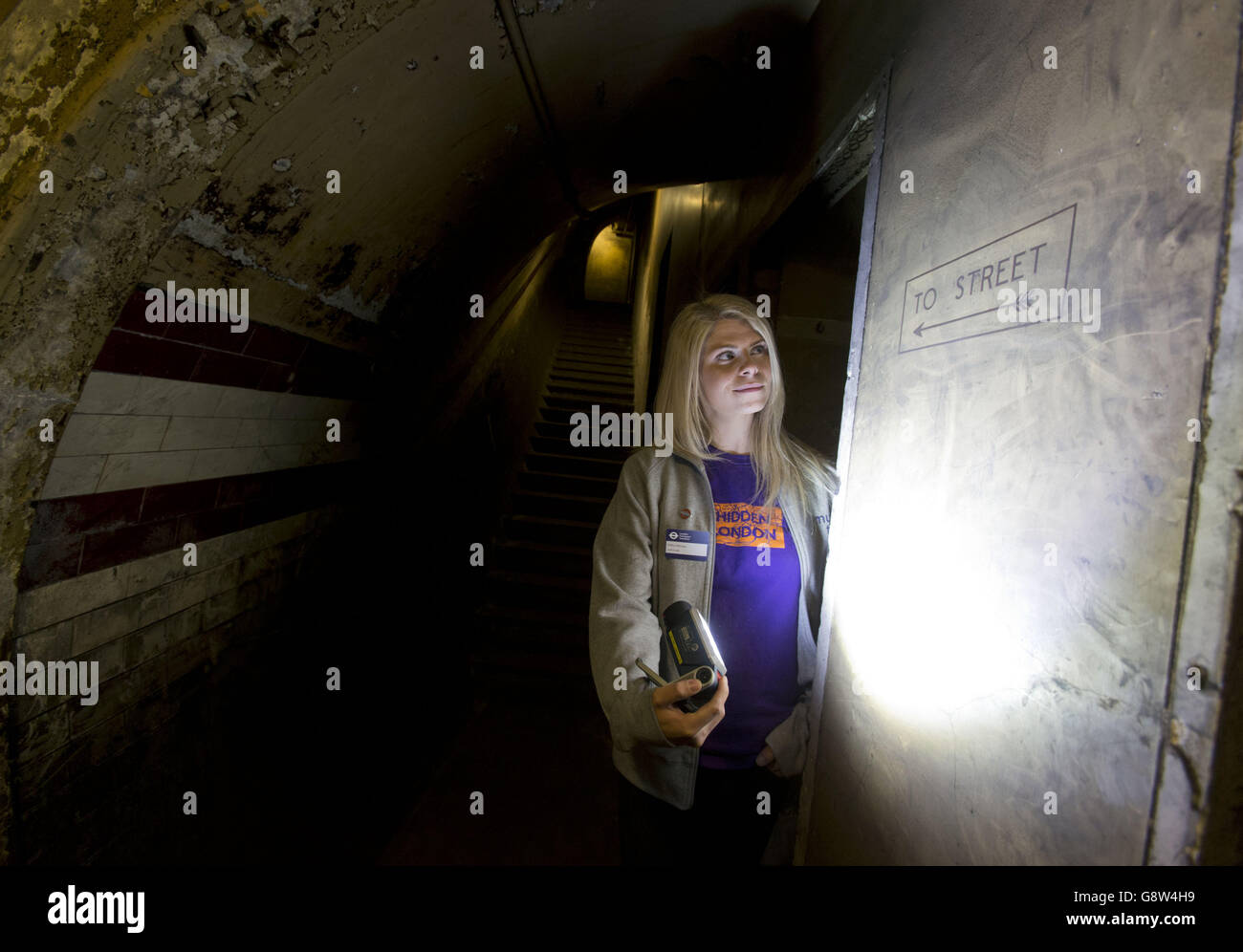 Lead Guide Siddy Holloway In An Underground Tunnel At Down Street lead-guide-siddy-holloway-in-an-underground-tunnel-at-down-street