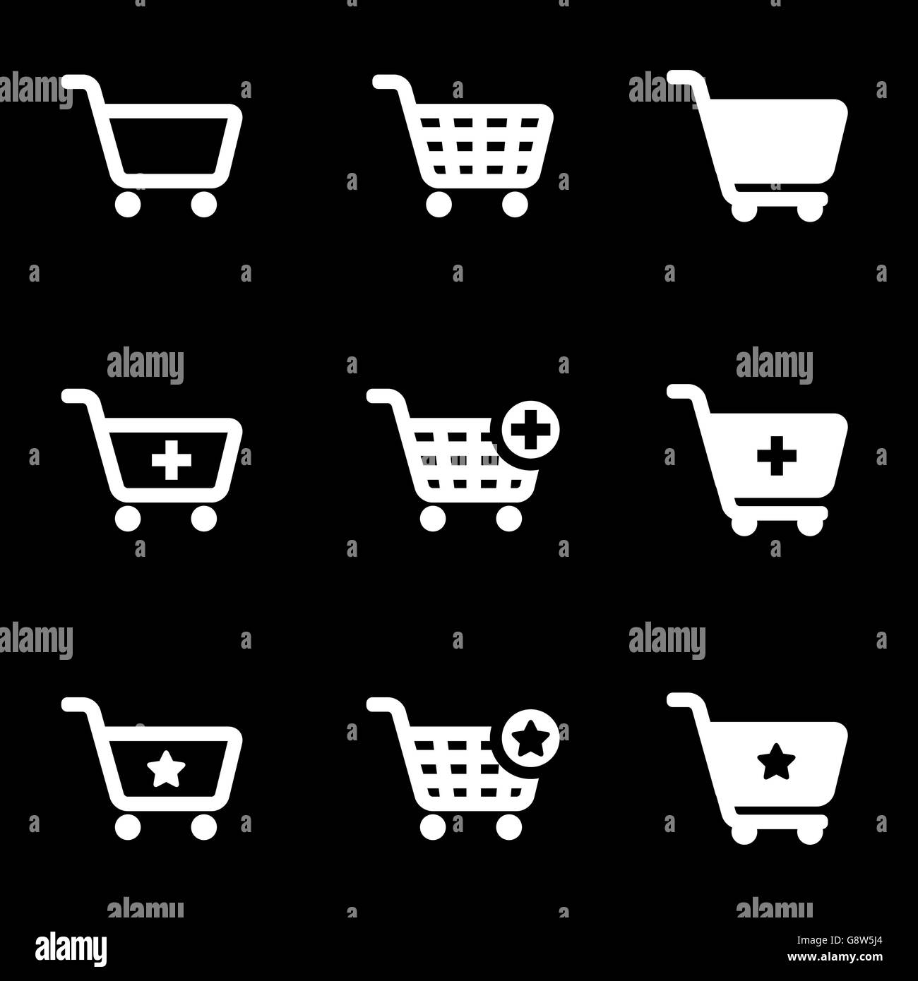 Vector white shopping cart icon set Stock Vector Image & Art - Alamy