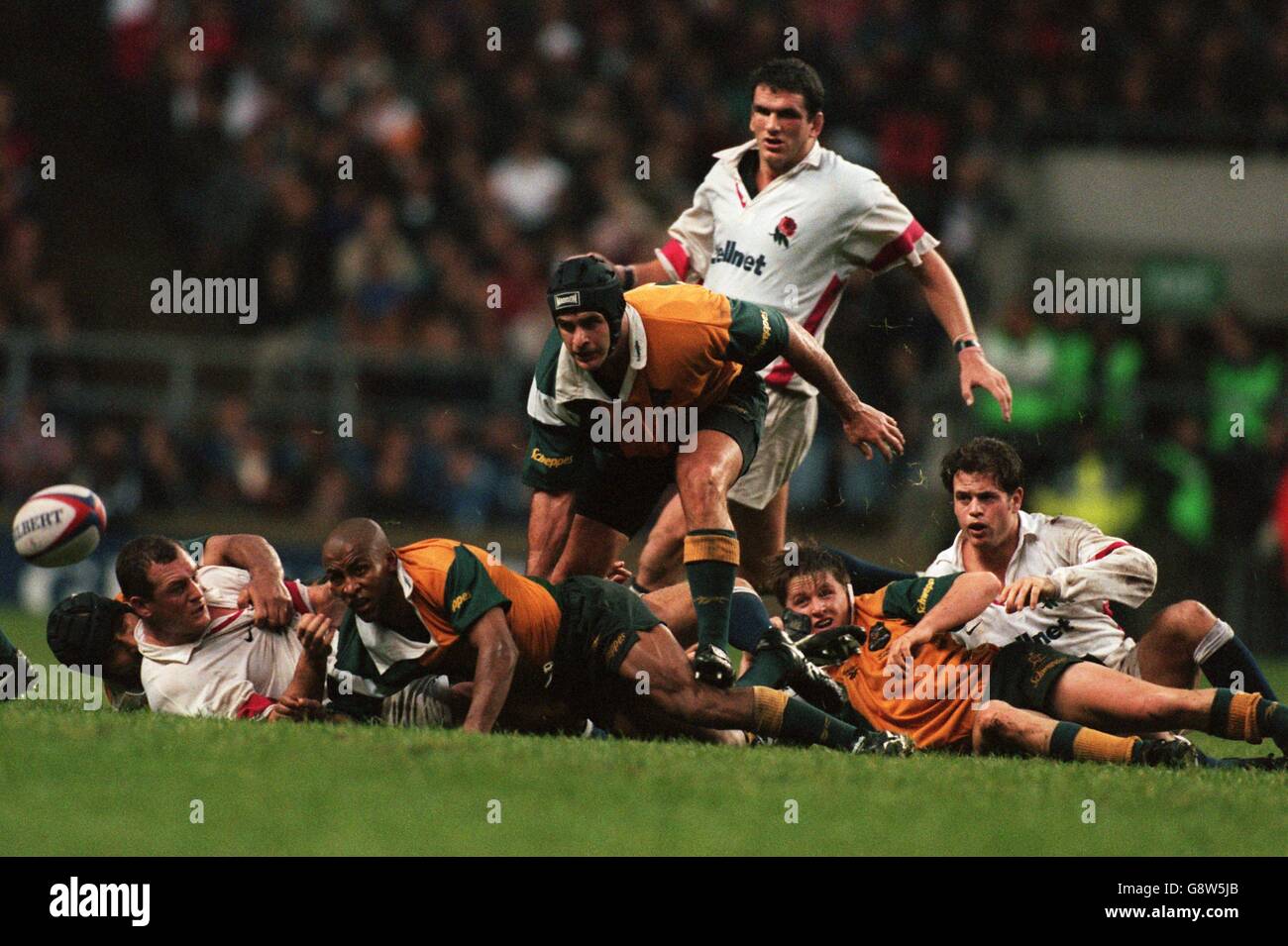 Rugby Union - England v Australia. Australia's Marco Caputo (centre ...
