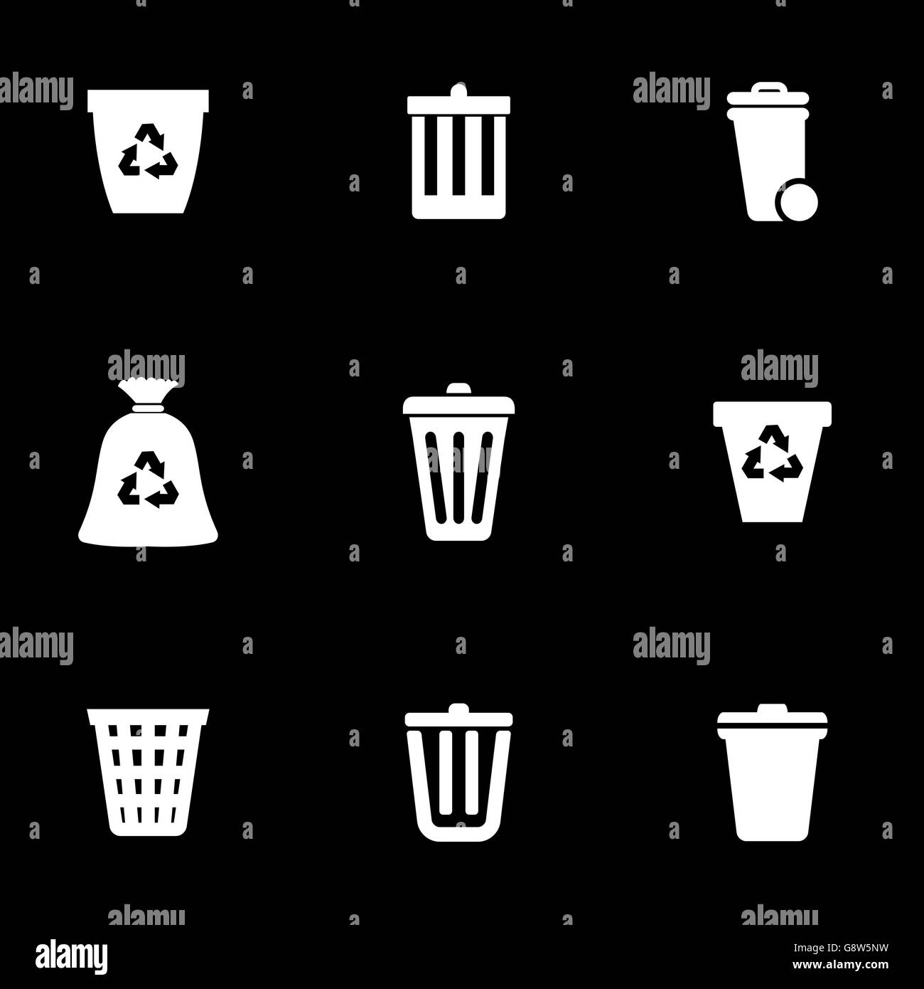 Vector white trash can icon set Stock Vector Image & Art Alamy