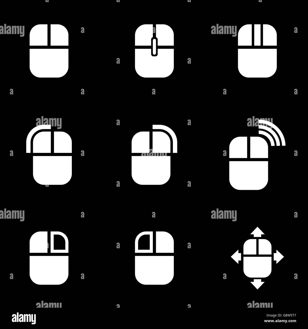 Vector white computer mouse icon set Stock Vector Image & Art - Alamy