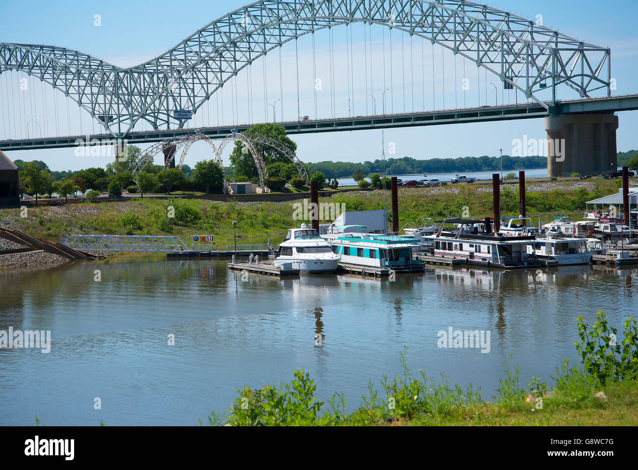 Memphis Visitors Centre Tennessee USA by the Mississippi River and the