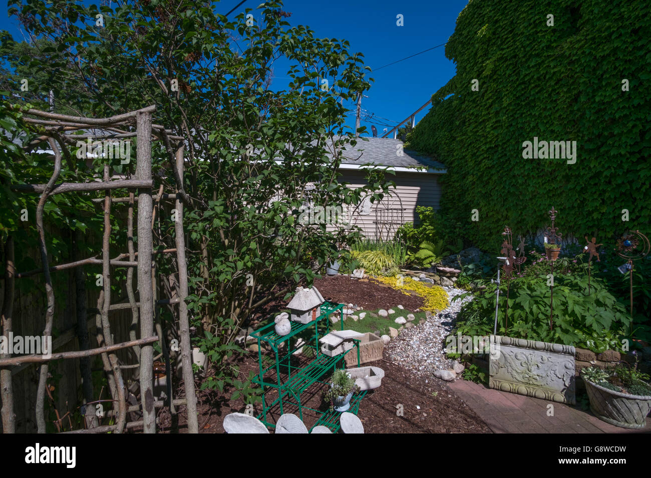 A Secret Backyard Garden in Pentwater, Michigan, USA Stock Photo Alamy