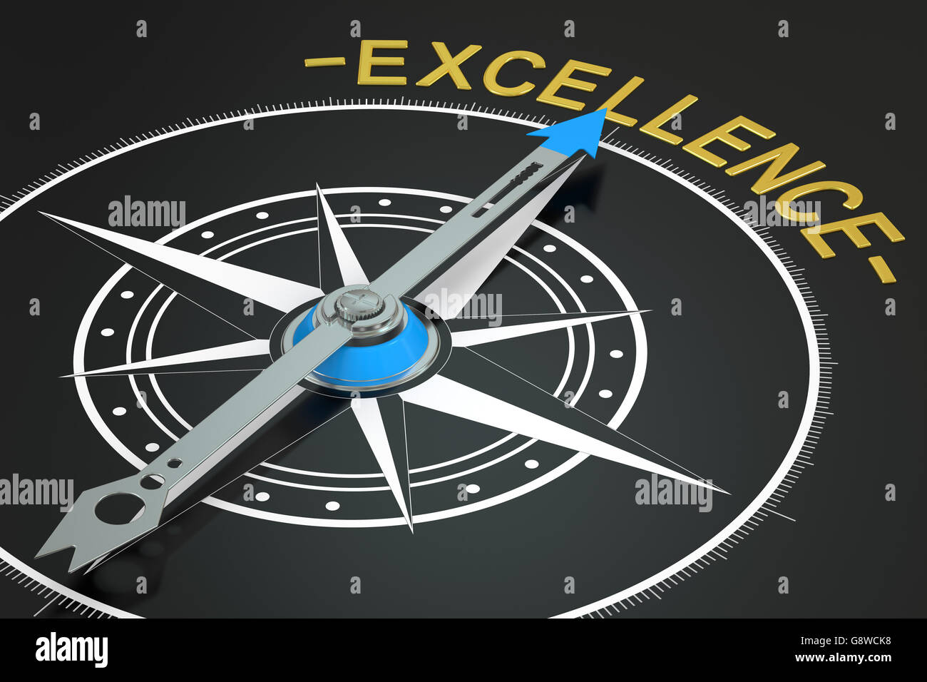 excellence compass concept, 3D rendering Stock Photo