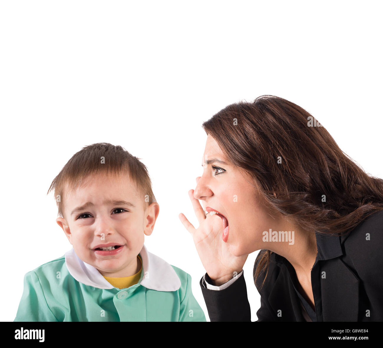 Scold a child Stock Photo