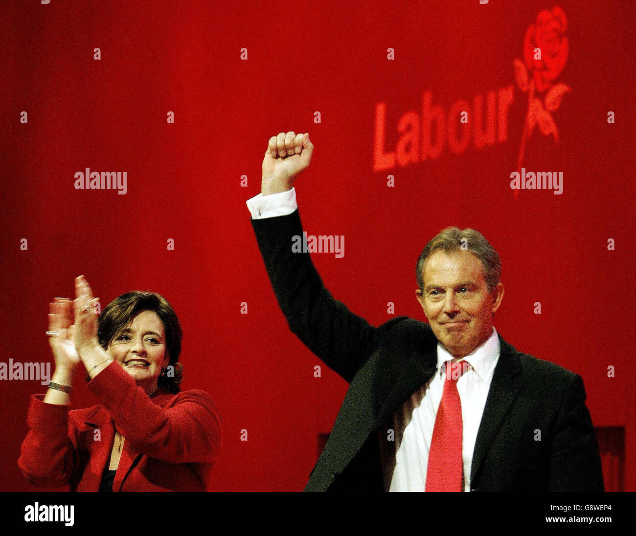 Britain's Prime Minister Tony Blair delivers his speech at the Labour Party Conference in Brighton. Stock Photo