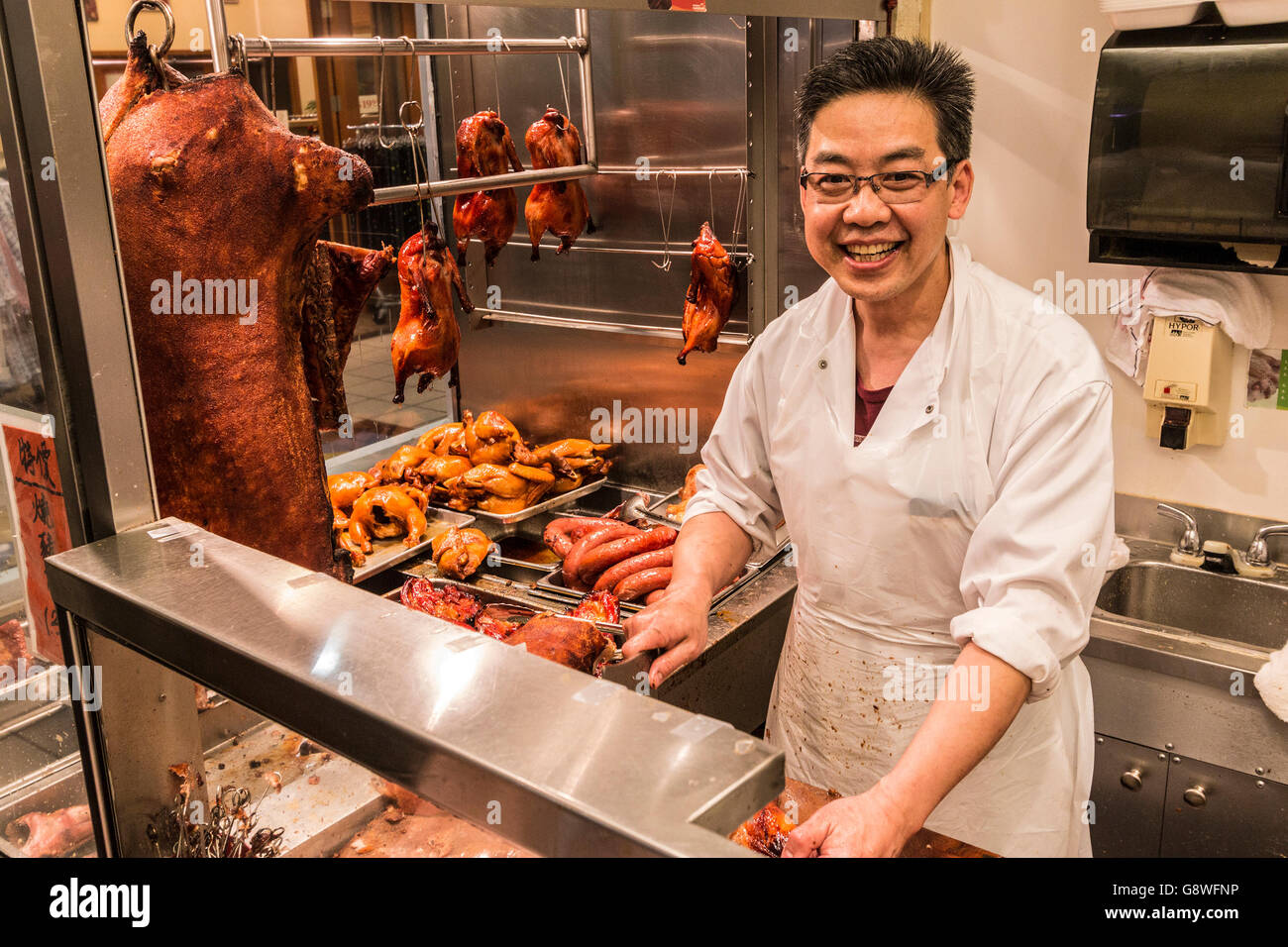 Parker Place BBQ Meats ... strictly take out...in Parker Place Mall, Richmond, BC, Canada. Stock Photo