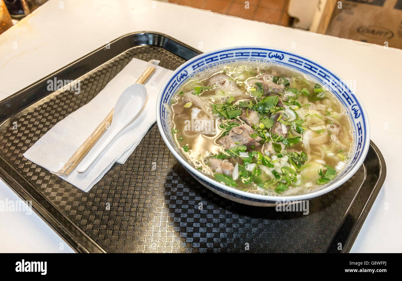 Yummy lamb noodle soup at Xi An Cuisine in Richmond Public Market