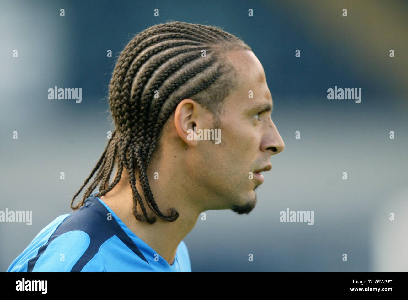 Soccer - FIFA World Cup 2006 Qualifier - Group Six - Northern Ireland v England - England Training - Windsor Park. Rio Ferdinand of Manchester United Stock Photo