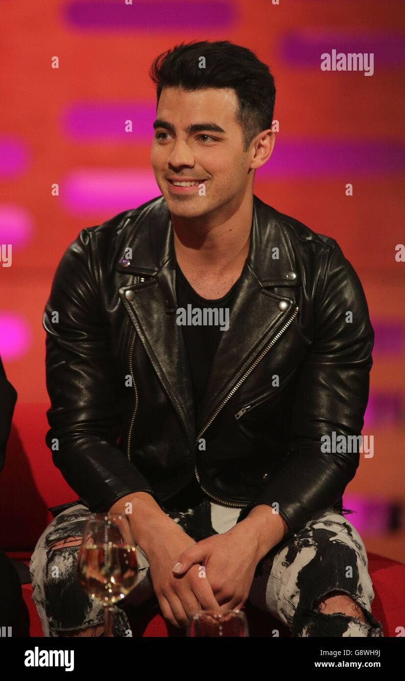 Joe Jonas during the filming of the Graham Norton Show at the London Studios in London, to be