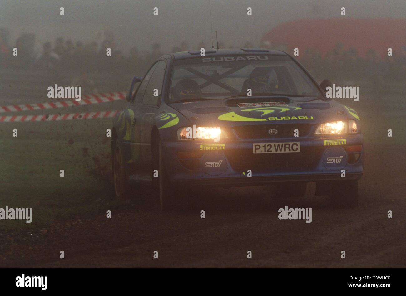 Rallying - Network Q RAC Rally - Cheltenham. Colin McRae and Nicky Grist  drive through the fog Stock Photo - Alamy