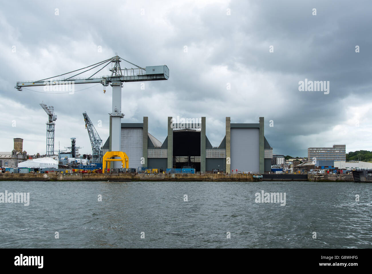 The Frigate Refit Complex at HMNB Devonport, Plymouth, Devon Stock Photo