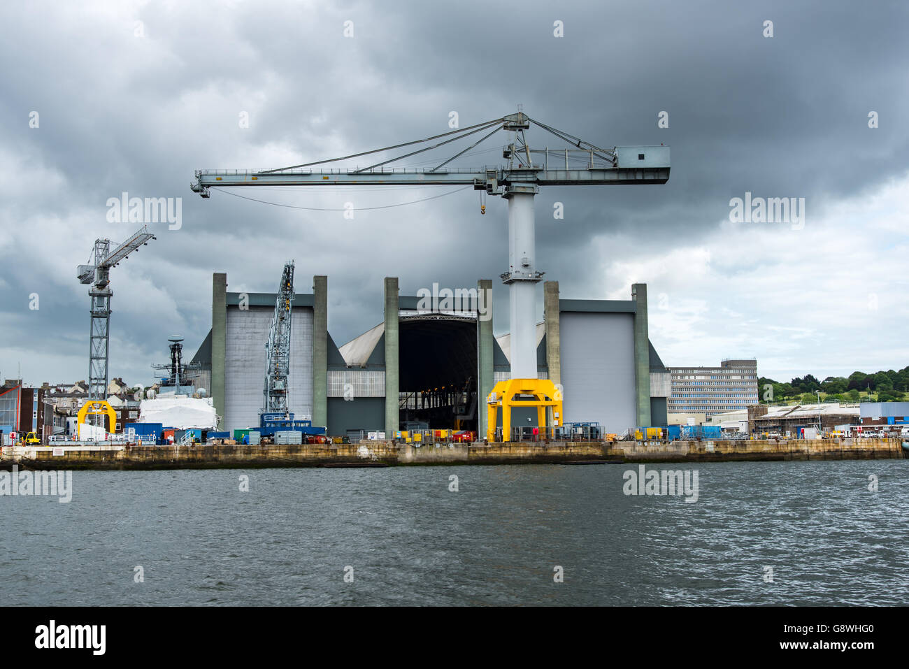 The Frigate Refit Complex at HMNB Devonport, Plymouth, Devon Stock Photo