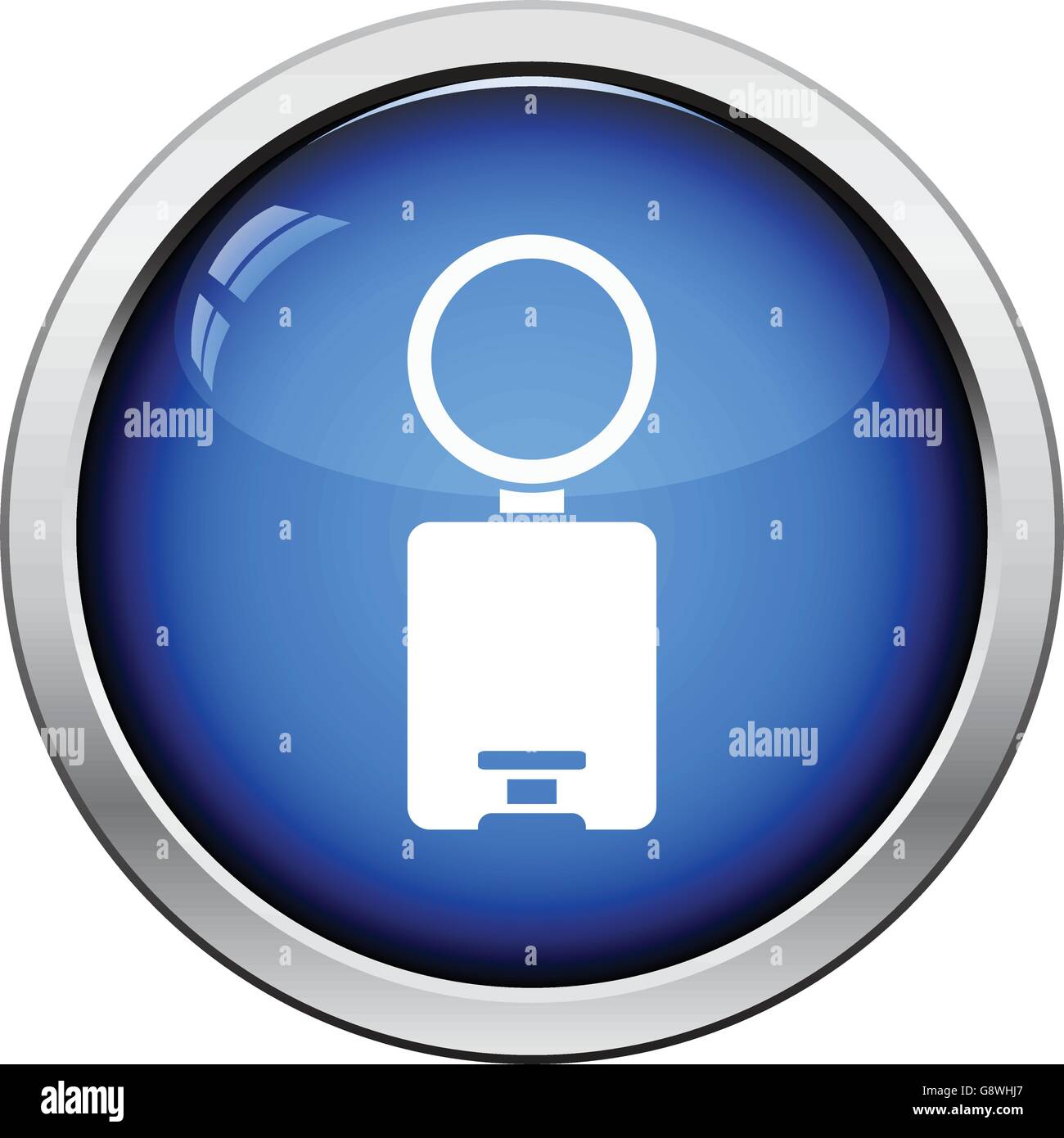 Trash can icon. Glossy button design. Vector illustration Stock Vector