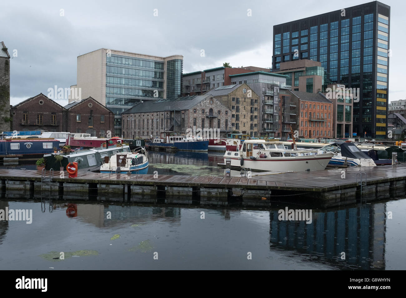 Silicon Docks is a nickname for the area in Dublin, Ireland around Grand Canal Dock, where many technical firms are based. Stock Photo