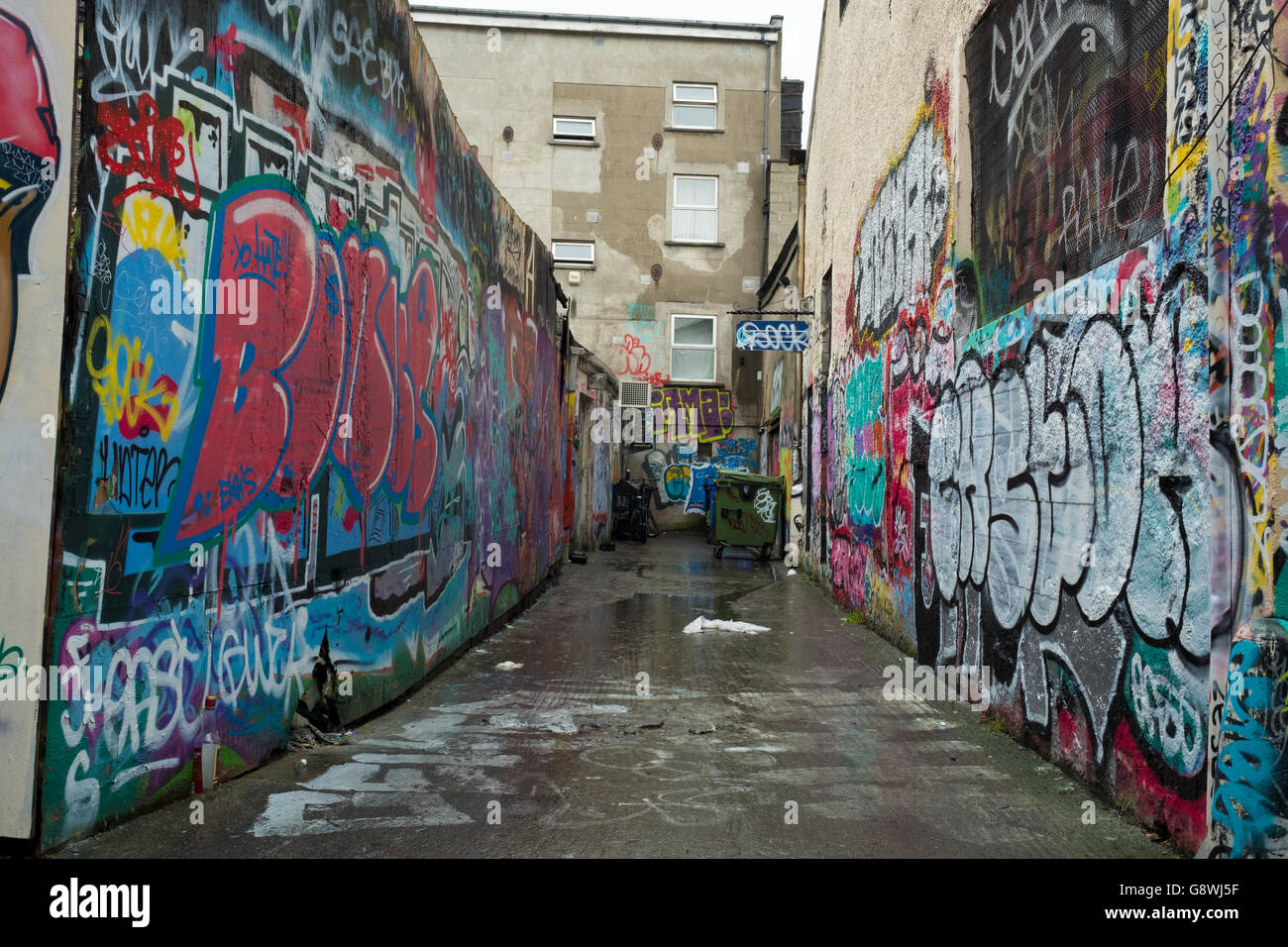 A Graffiti'd street in Central Dublin, Ireland Stock Photo Alamy