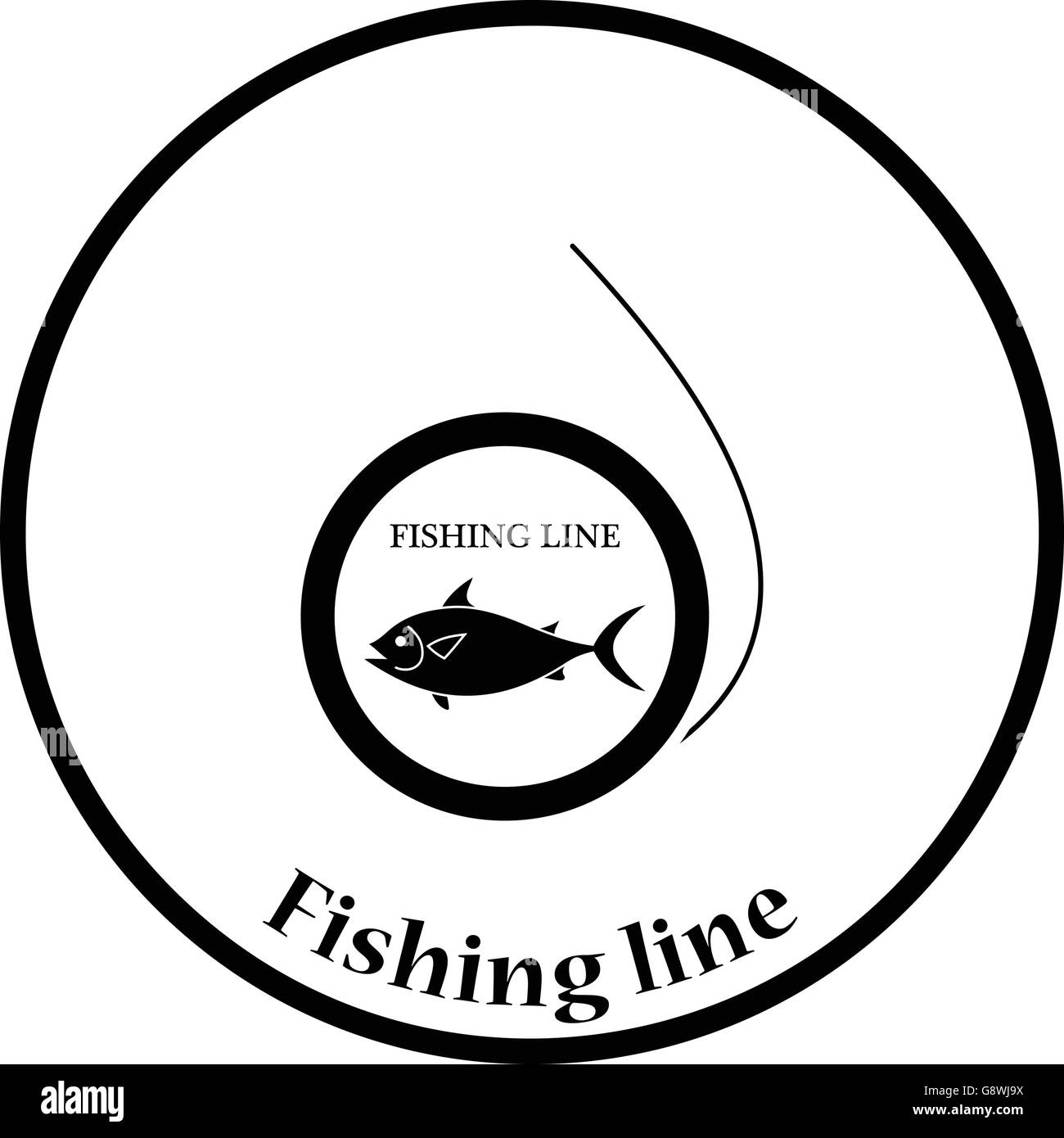 Icon of fishing line. Thin circle design. Vector illustration Stock Vector  Image & Art - Alamy