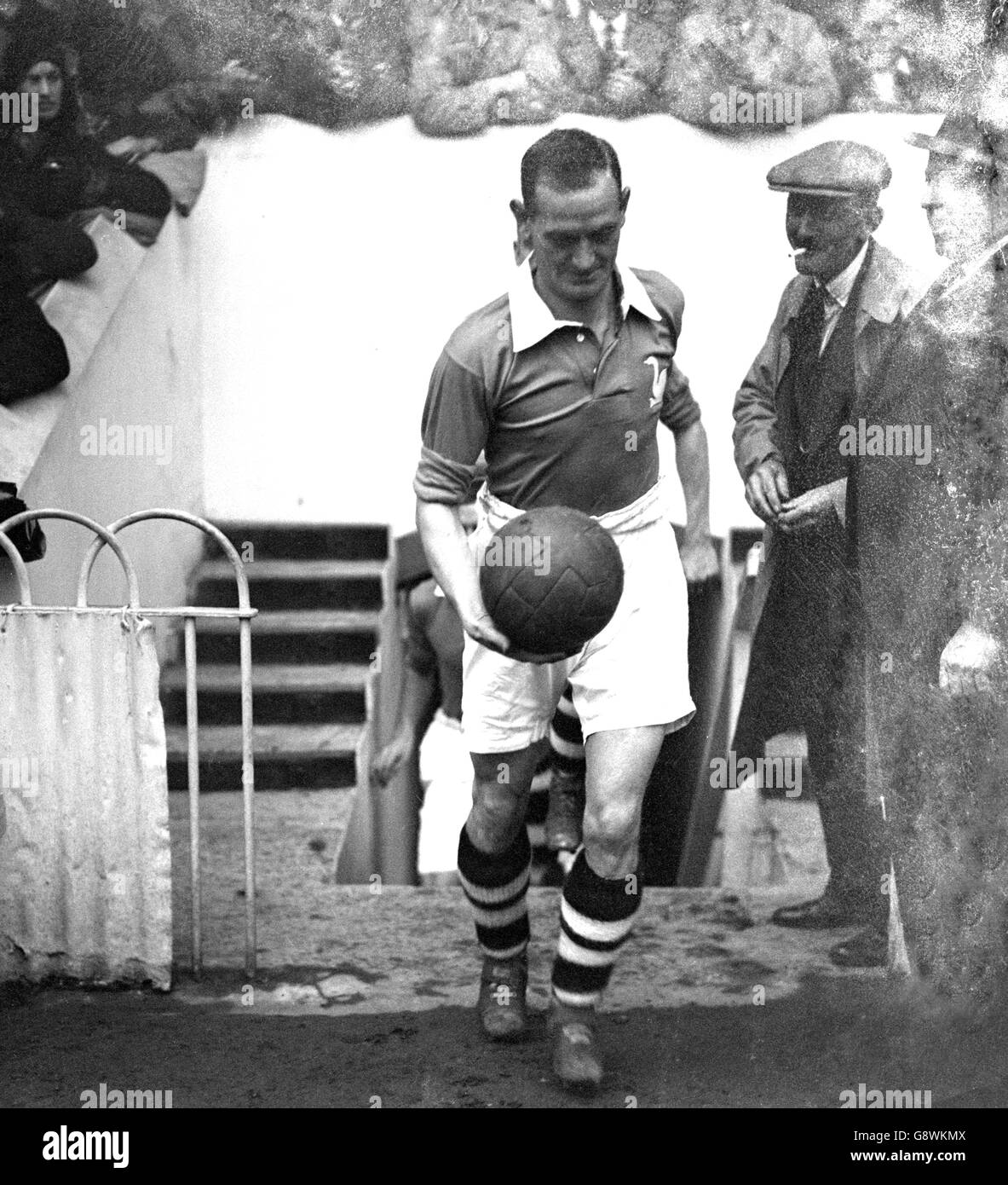 Swansea Town FC. Swansea Town FC's Davies emerging from the tunnel. Stock Photo