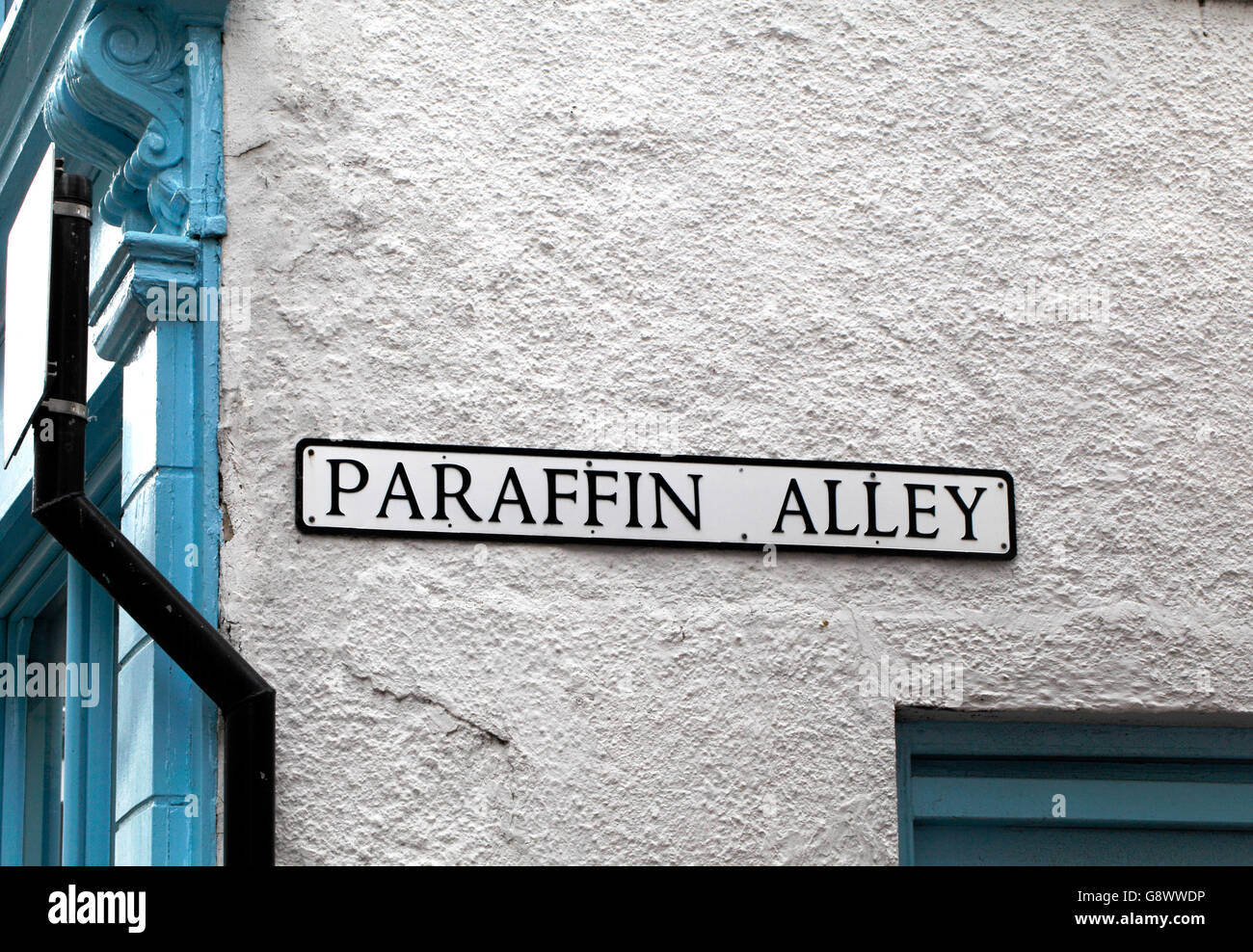 paraffin alley sign. Unusual street name in Keswick, Cumbria, Lake