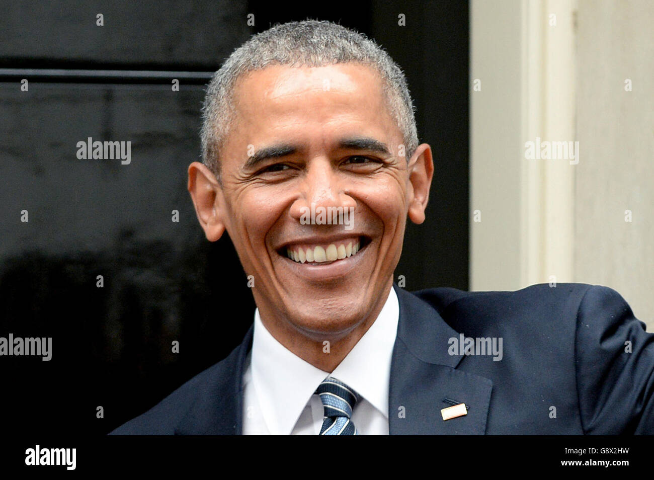 US President Barack Obama arrives at Downing Street in London, ahead of ...