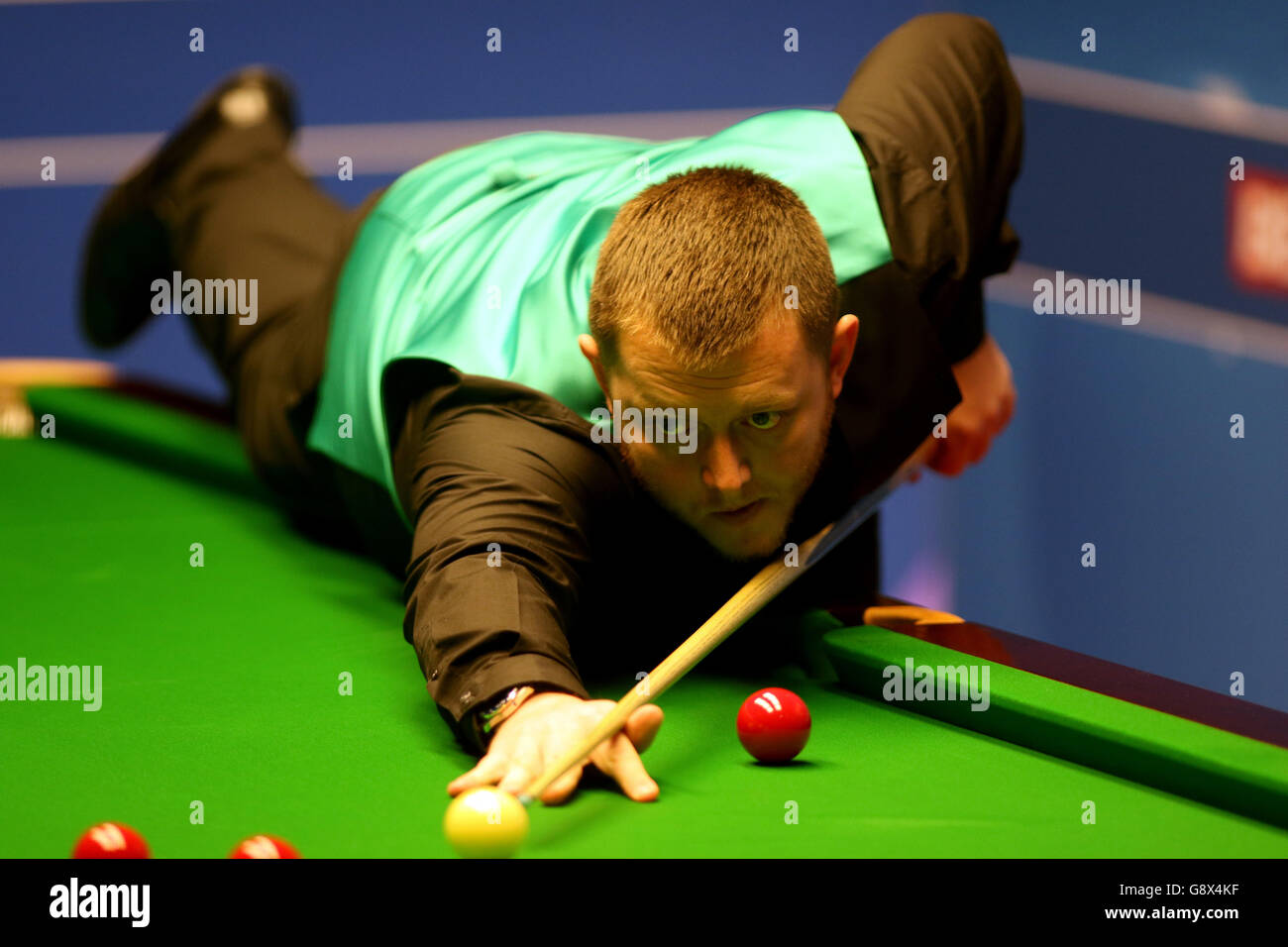 Mark Allen during day nine of the Betfred Snooker World Championships at the Crucible Theatre, Sheffield. Stock Photo