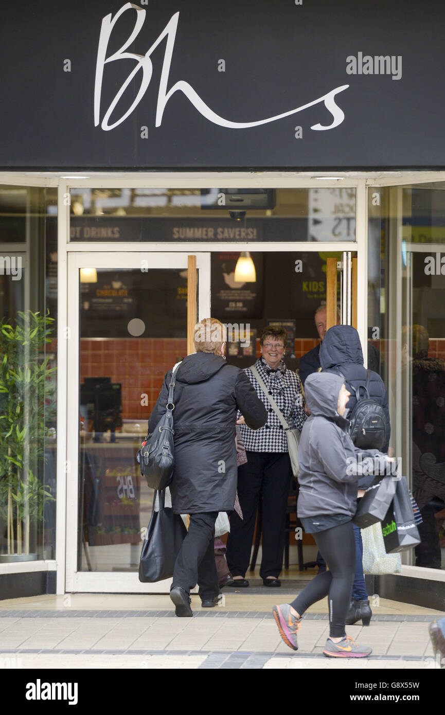 People enter the BHS cafe in Broadmead, Bristol, as the beleaguered
