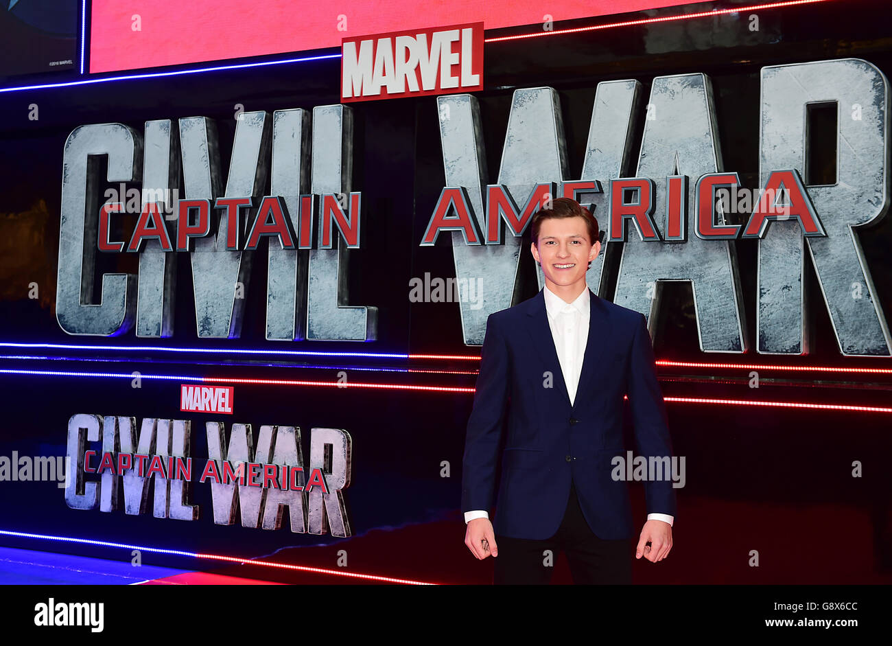 Tom Holland attending the Captain America: Civil War European Premiere