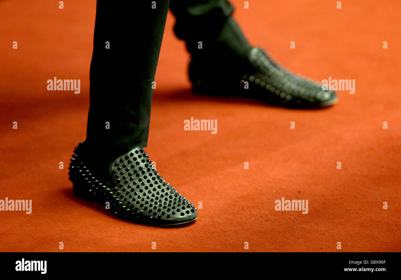 Detail picture of Judd Trump's shoes during day nine of the Betfred Snooker World Championships at the Crucible Theatre, Sheffield. Stock Photo