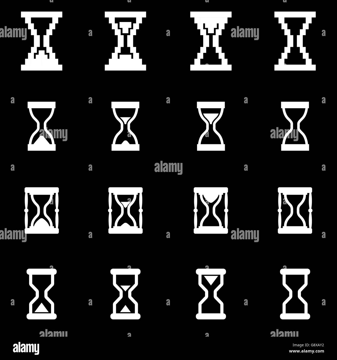 Vector white hourglass icon set Stock Vector Image & Art - Alamy
