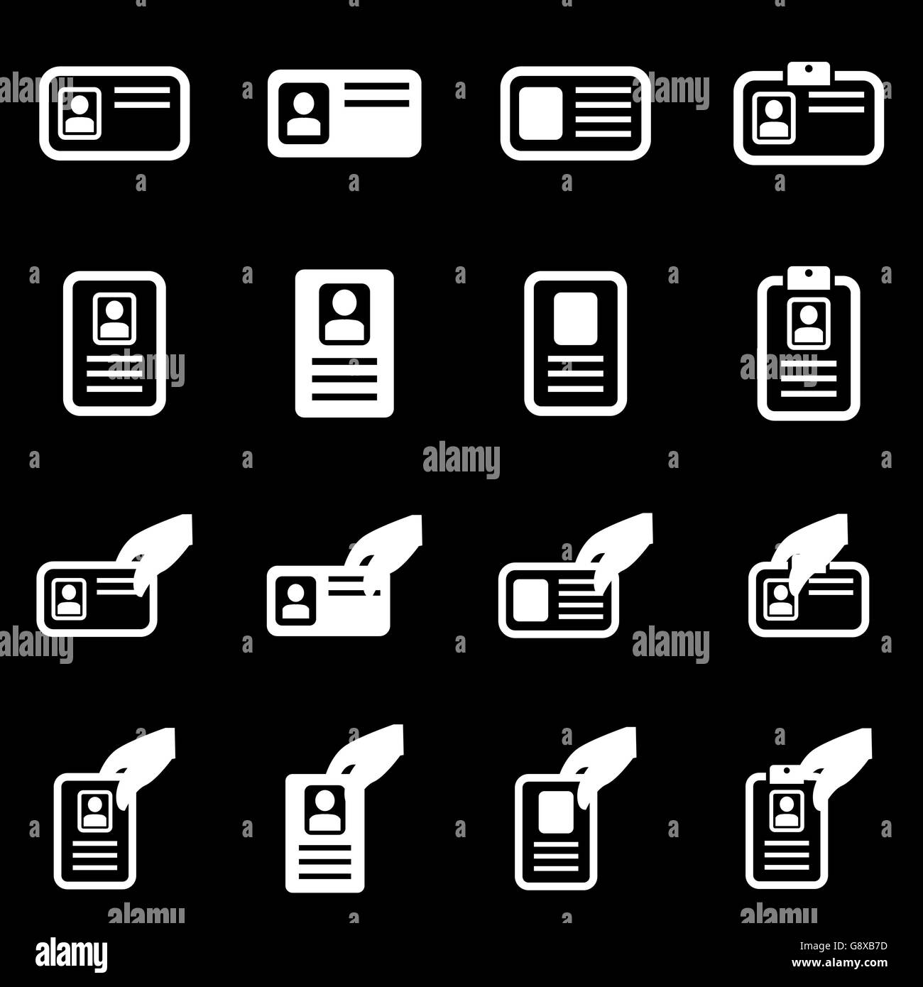 Vector white id card icon set Stock Vector Image & Art Alamy