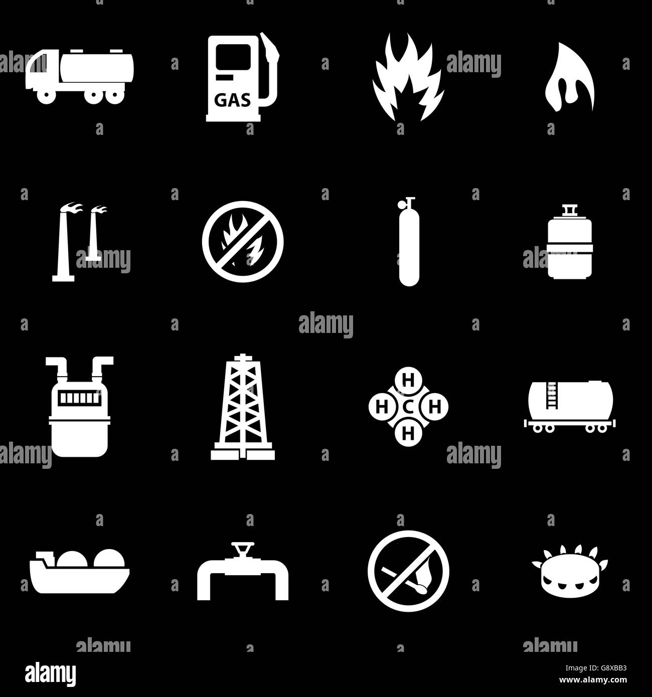 Vector white natural gas icon set Stock Vector Image & Art - Alamy