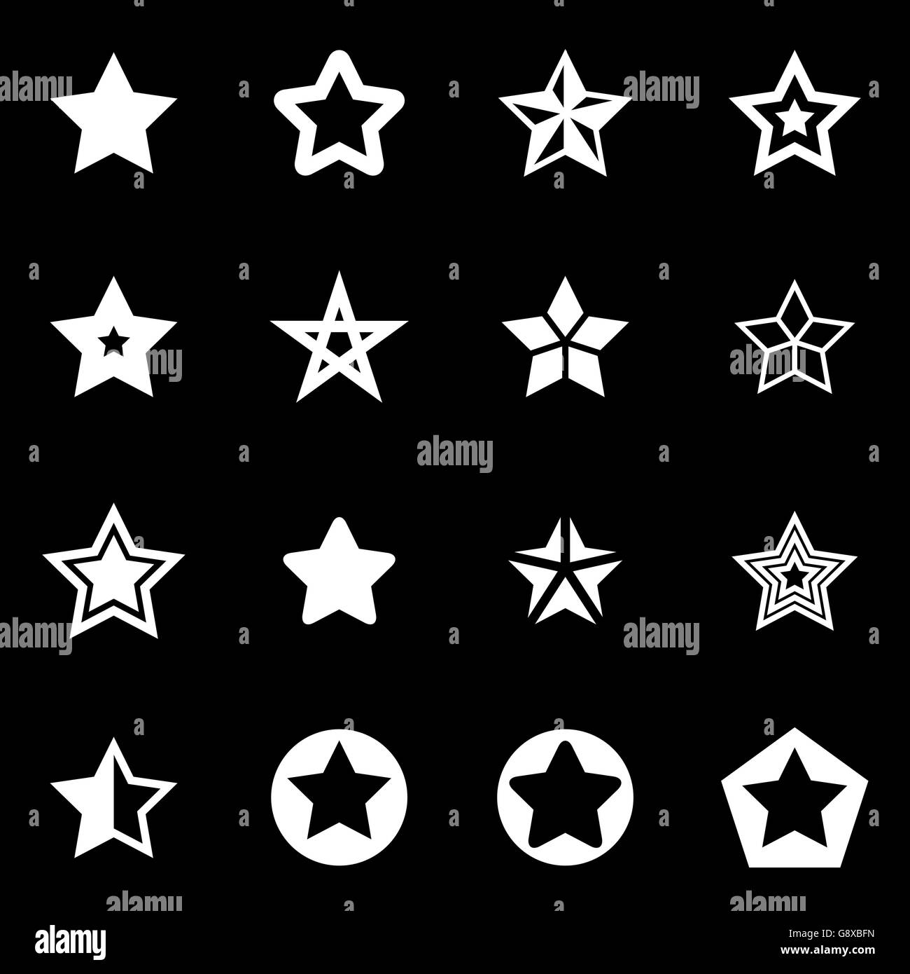 Vector white stars icon set Stock Vector Image & Art - Alamy