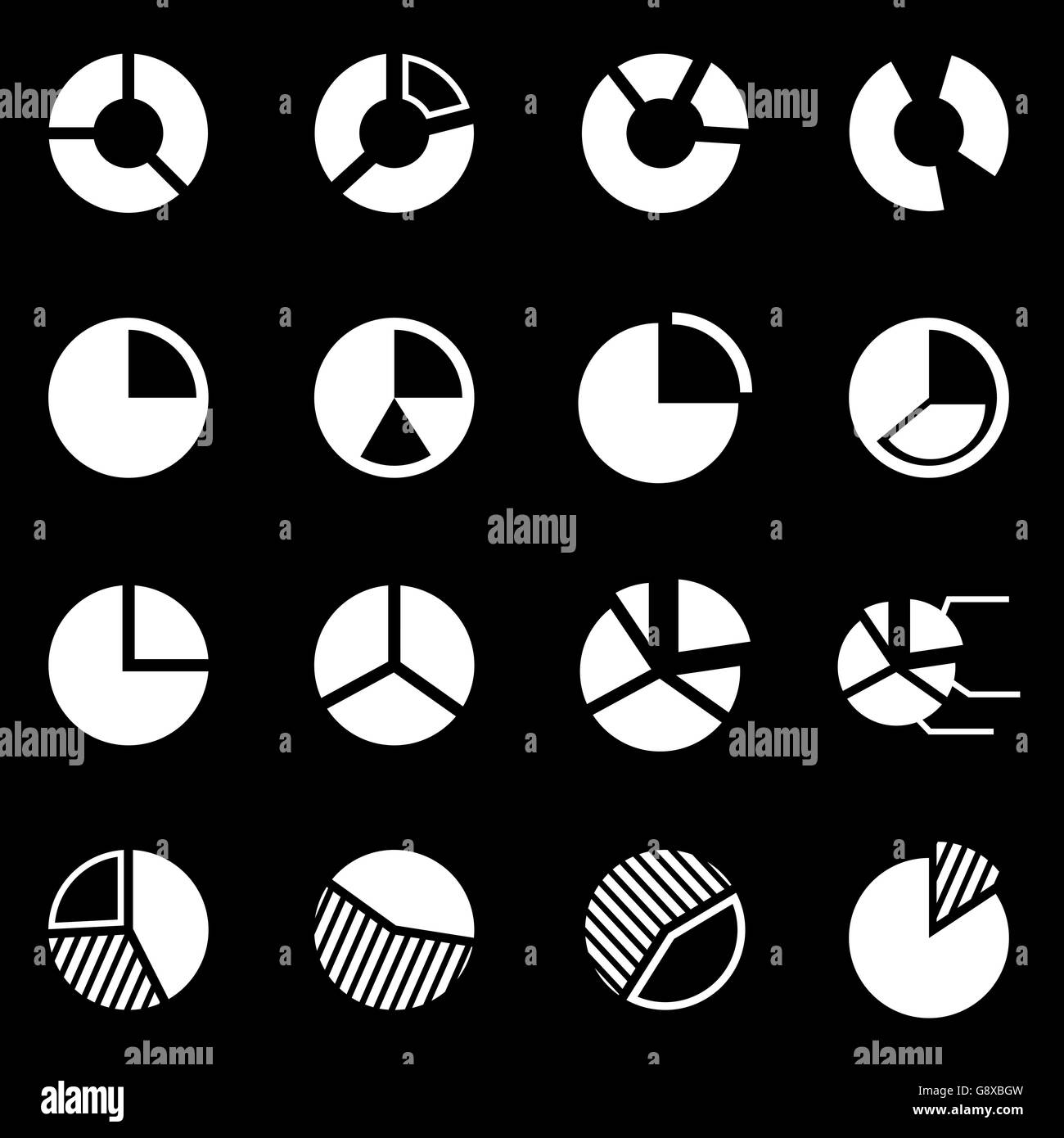 Vector white pie chart icon set Stock Vector Image & Art - Alamy