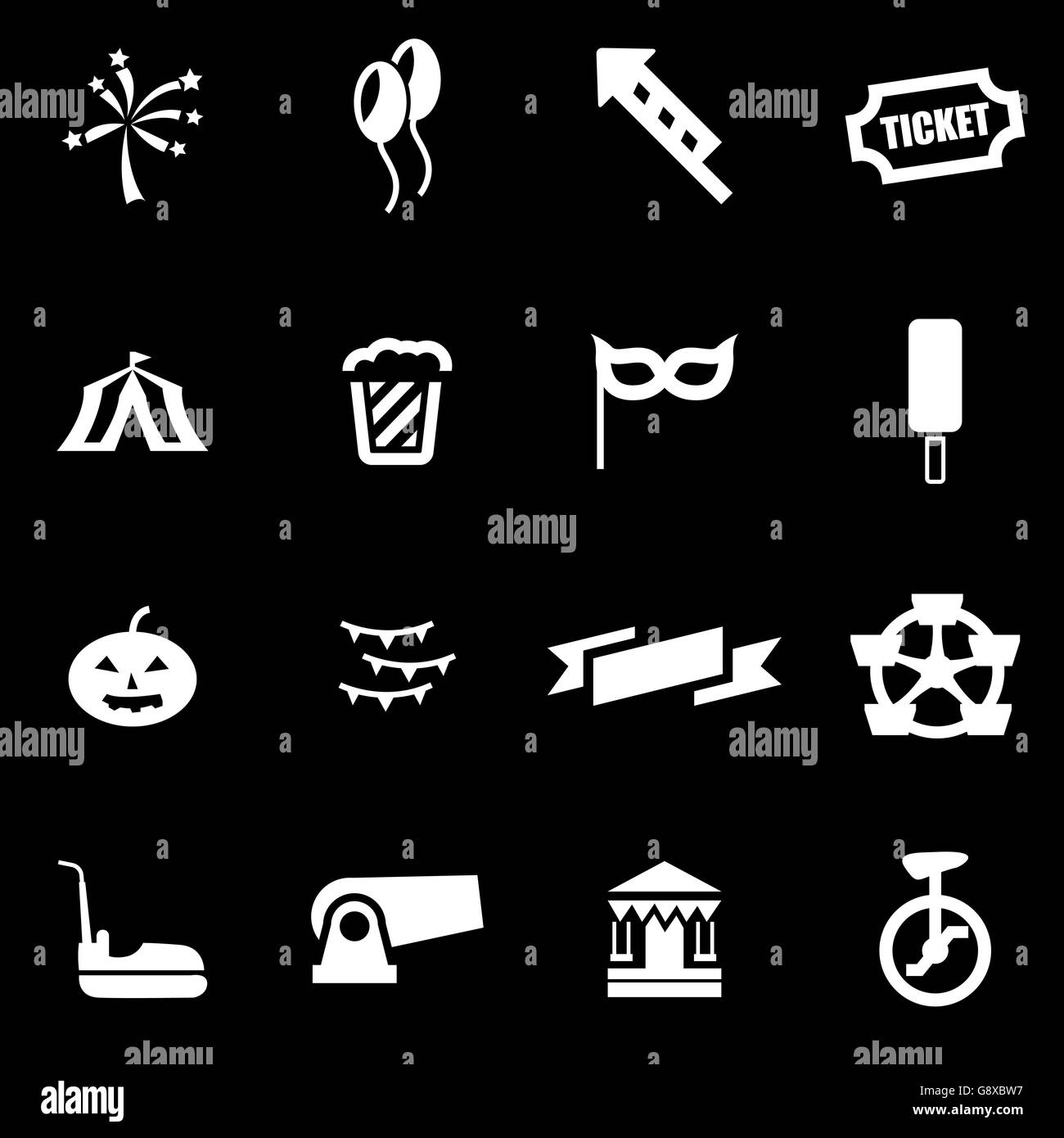 Vector white carnival icon set Stock Vector Image & Art - Alamy